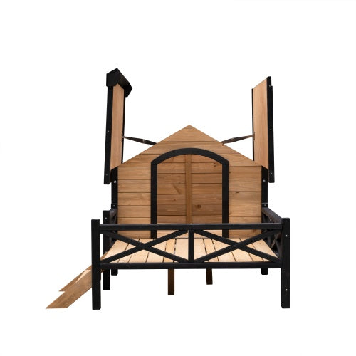 BNM  Cabin Wooden Kennel With Porch