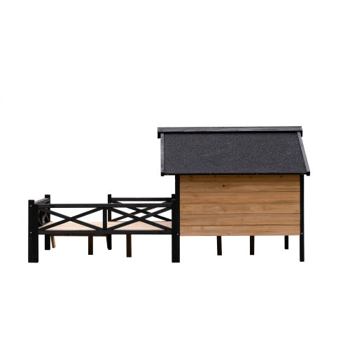 BNM  Cabin Wooden Kennel With Porch