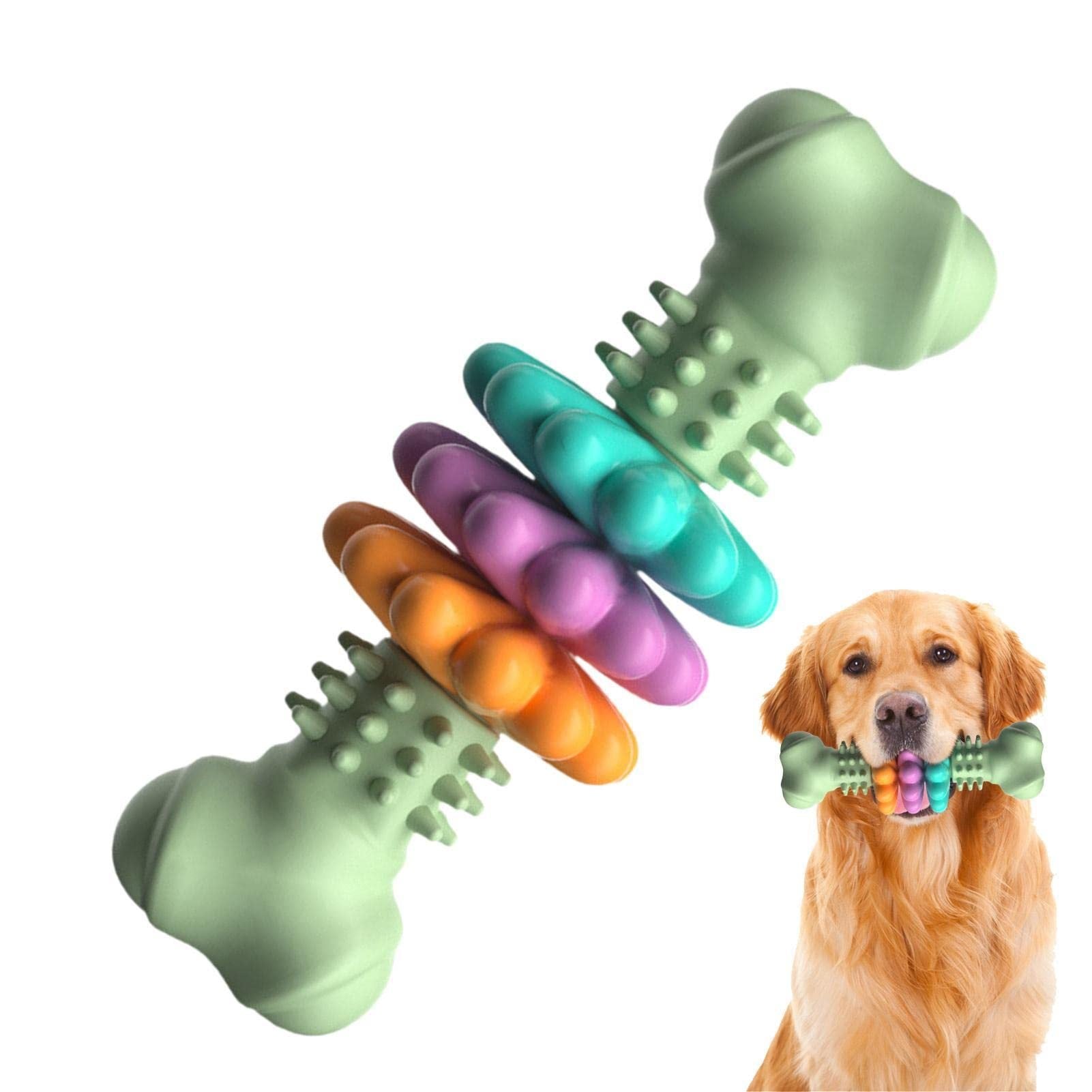 Dogs Teeth Cleaning Toys Indestructible TPR Bone Chewing Bite Resistant Teething