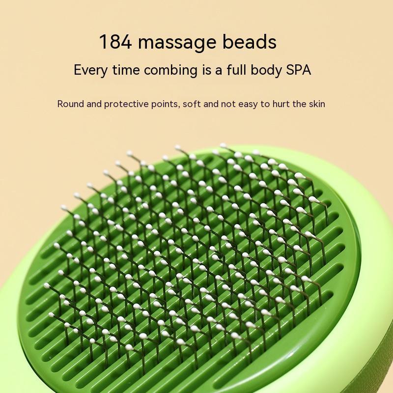 Pet Grooming Brush, Avocado-Shaped Hair Remover, Stainless Steel Comb for Cats and Dogs, Green