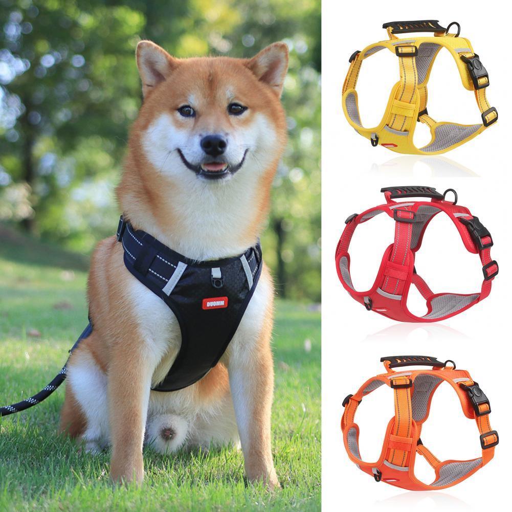 Nylon Dog Harness No Pull Breathable Reflective Pet Harness Vest For Small Large Dog Outdoor Running Dogs