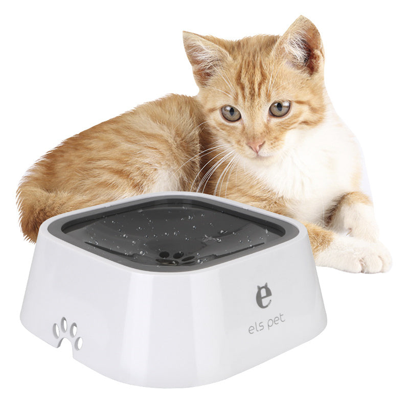 1.5L Cat Dog Water Bowl Carried Floating Bowl Anti-Overflow Slow Water Feeder Dispenser Pet