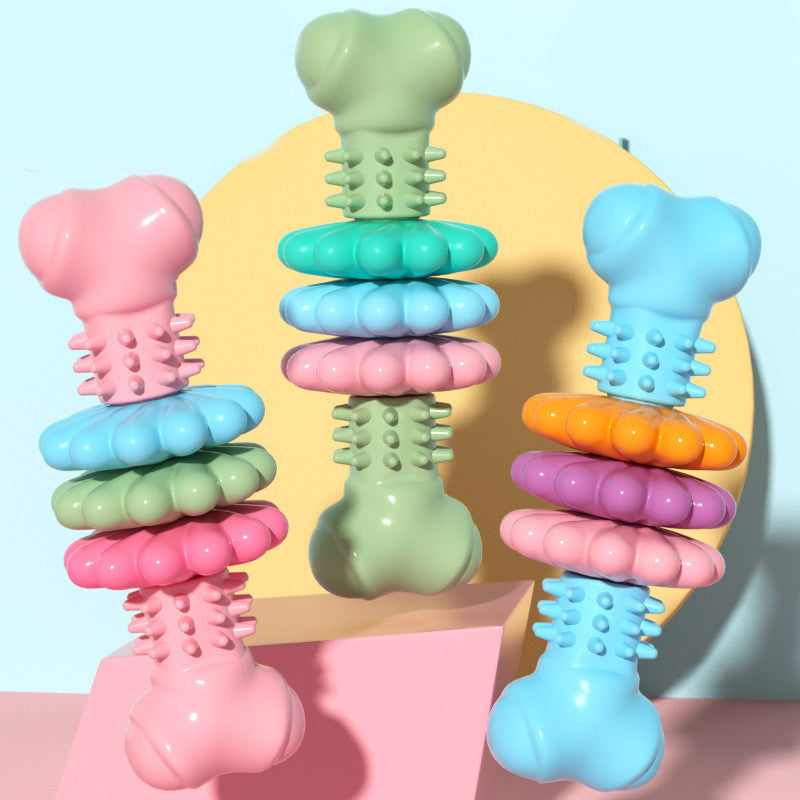 Dogs Teeth Cleaning Toys Indestructible TPR Bone Chewing Bite Resistant Teething