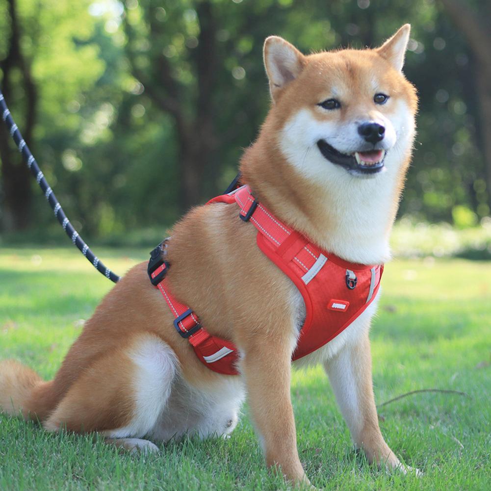Nylon Dog Harness No Pull Breathable Reflective Pet Harness Vest For Small Large Dog Outdoor Running Dogs