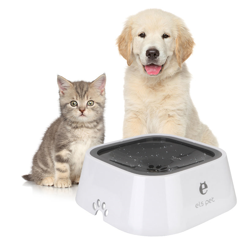 1.5L Cat Dog Water Bowl Carried Floating Bowl Anti-Overflow Slow Water Feeder Dispenser Pet