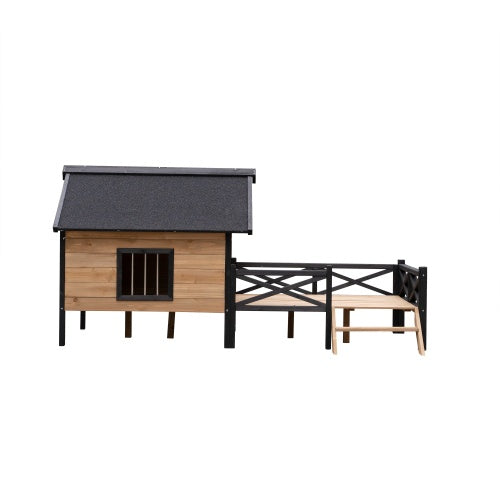 BNM  Cabin Wooden Kennel With Porch