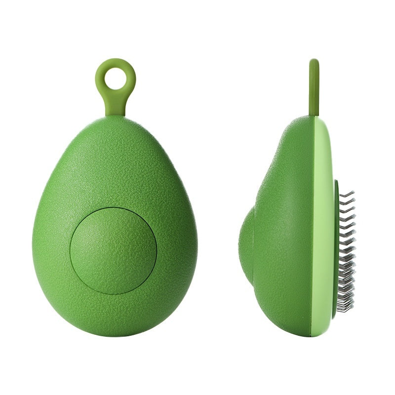 Pet Grooming Brush, Avocado-Shaped Hair Remover, Stainless Steel Comb for Cats and Dogs, Green