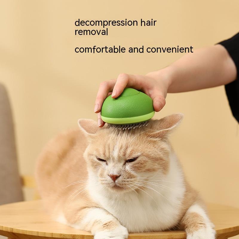 Pet Grooming Brush, Avocado-Shaped Hair Remover, Stainless Steel Comb for Cats and Dogs, Green